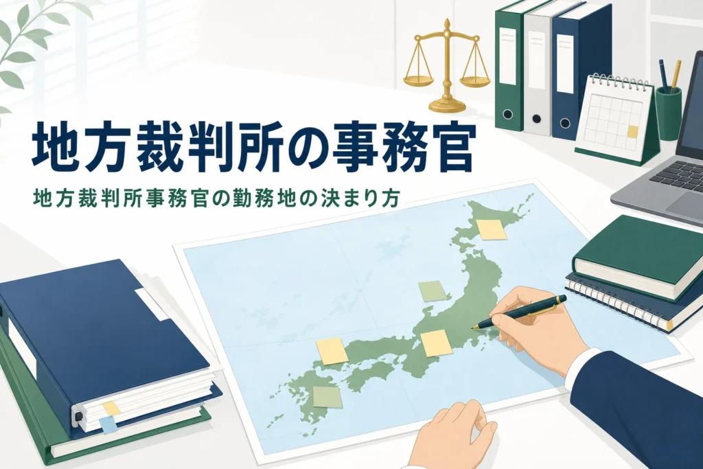 地方裁判所事務官の勤務地の決まり方と地域別の採用を解説する記事のアイキャッチ